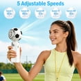 thumbnail image 3 of KIMHY Portable Fan with Cooling Plate, 3600 mAh Handheld Turbo Fan with LED Display, Personal Neck Fan with LED Light for Traveling, Camping, Concert, 3 of 10