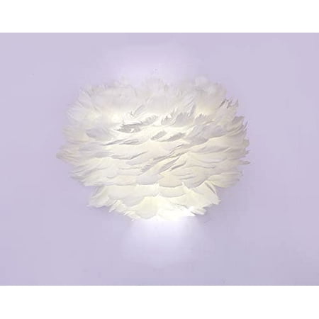 

Feather Wall Lamp Modern Led Wall Sconce Decorative Wall Lamp Bedroom Living Room Hotel Restaurant Bedside Lamp E27 (Including Led-12W Bulb) (White Light)