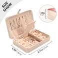 thumbnail image 5 of Flowers and Berries Jewelry Box PU Leather Travel Small Jewelry Organizer Women Earrings Necklace Bracelet Storage Holder Rectangle Case, 5 of 8