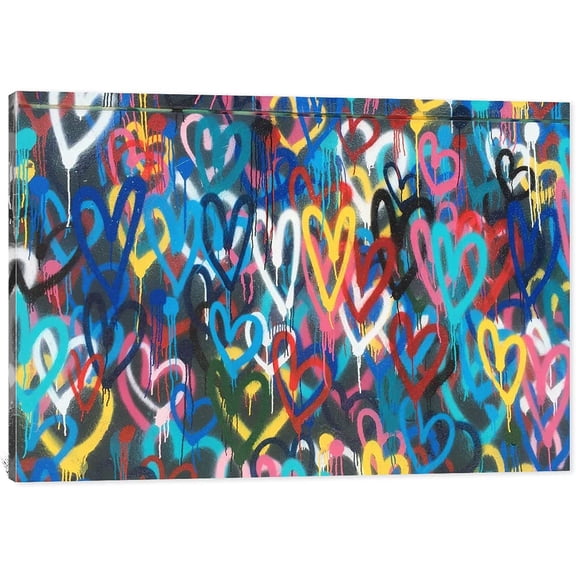 Graffiti Canvas Wall Art - Pop Street Art Canvas Prints for Wall Decor,Cool Graffiti Framed Artwork for Guys Bedroom Man Cave Ready to Hang (12W x18H)