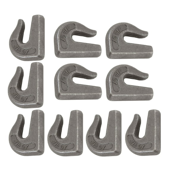 Mytee Products (10 Pack) G70 5/16" Weld On Chain Grab Hooks - 4700 lbs WLL Forged Chain Hook for Truck Tractor Flatbed - Heavy Duty Weldable Grab Hooks for Rigging/Forklift Trailer
