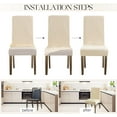 thumbnail image 5 of 100% Waterproof Dining Room Chair Covers Set of 4, Super Fit Stretch Jacquard Parson Chairs Slipcovers Removable Washable Chair Seat Protectors for Home, Kitchen, Banquet (Beige), 5 of 7