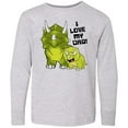 thumbnail image 3 of Inktastic I Love My Dad with Baby and Daddy Triceratops Long Sleeve Youth T-Shirt, 3 of 5