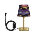 thumbnail image 2 of Wobogo Violet Cat with Different Pupils Table Lamps Three-channel Adjustable Lighted Antique Brass Metal Base Simple Modern Style for Bedroom Nightstands Living Room and Office, 2 of 8