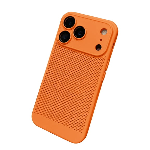 Frosted Camera Lens Protection Heat Dissipation Breathable Hollow Mesh for Case(Compatible with MagSafe) 15 Pro,Orange 17 pro