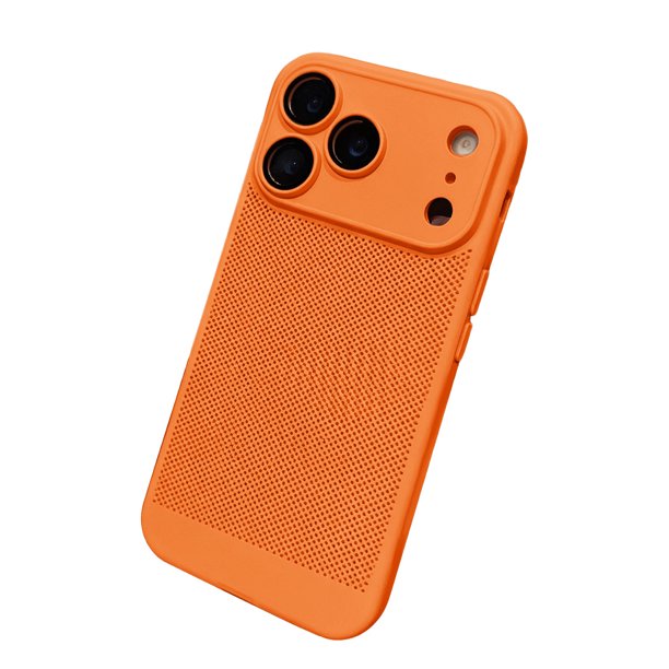 Funda disipadora de calor para iPhone 17 Pro Max, trasera rígida delgada, transpirable, con orificios celulares y lente.