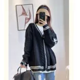 thumbnail image 4 of Women's Vintage Embroidered Star Oversized Cardigan Light Stretch Geometric Knit Sweater, 4 of 10