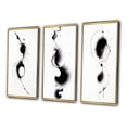 thumbnail image 3 of Designart "Monochromatic Symphony Subtle Ink IV" Abstract Painting Framed Wall Art Set Of 3 - Black Modern Frame Gallery Wall Set For Home Decor, 3 of 6