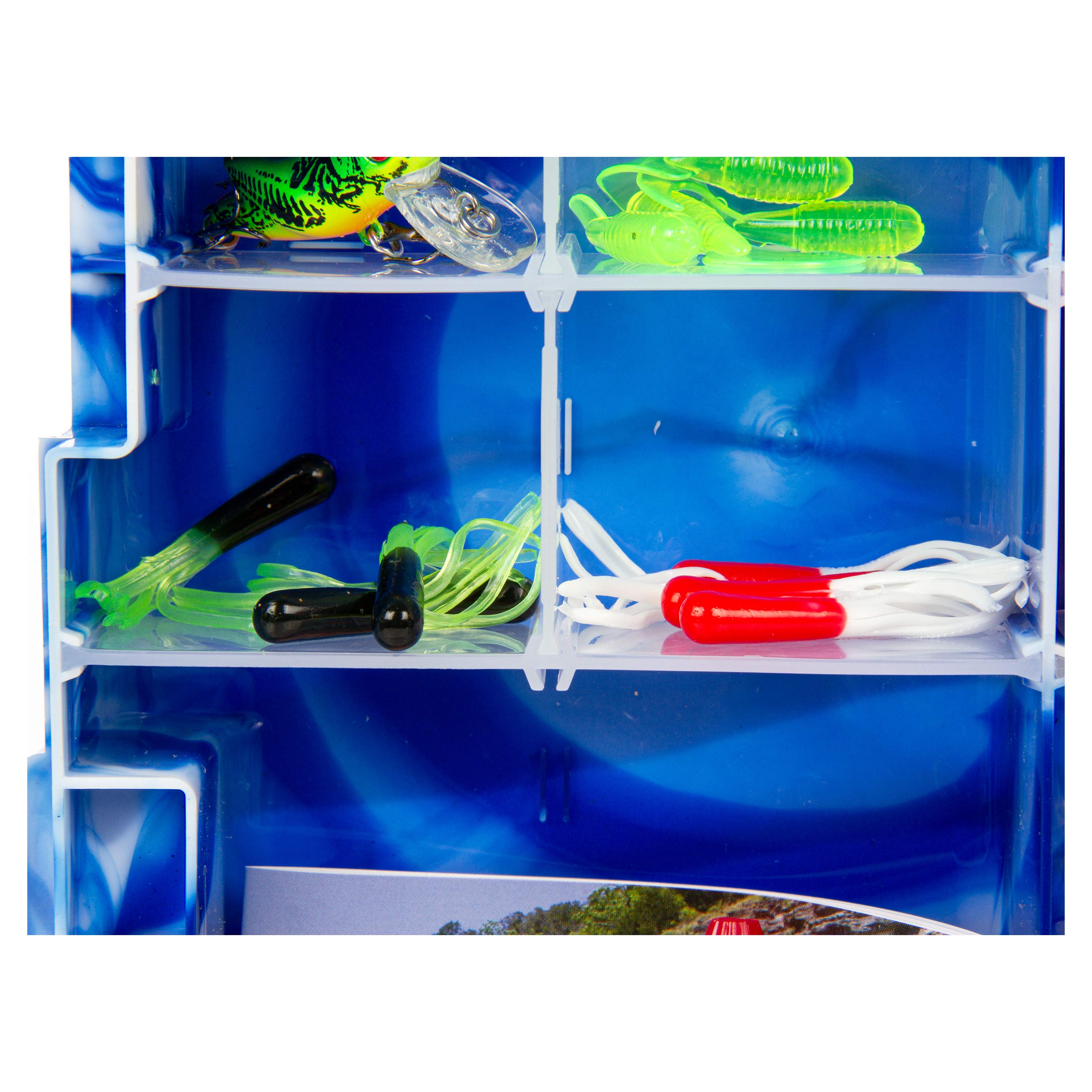 Kit de pesca para principiantes con señuelos variados, flotadores, anzuelos y accesorios 7
