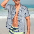 thumbnail image 5 of Lsque Shells And Sand pattern Hawaiian Shirt for Men, Unisex Summer Beach Casual Short Sleeve Button Down Shirts-Large, 5 of 9