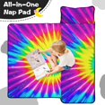 thumbnail image 4 of Pink and Yellow Tie Dye Pattern Teens Toddler Nap Mat with Pillow, Sleeping Mat Bag for Preschool Daycare 59"x22", 4 of 6