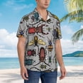 thumbnail image 3 of Fuzoiu Bright Insects Print Hawaiian Shirt for Men, Summer Beach Casual Short Sleeve Button Down Shirts, Men’s Beach Summer Shirts with Pocket,Small, 3 of 7