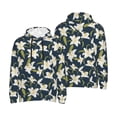 thumbnail image 6 of Bingfone Lilies Flowers Men's Drawstring Hoodie Long Sleeve Pocket Sweatshirts-Small, 6 of 6