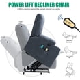 thumbnail image 6 of VIVIJASON Power Lift Chair Electric Recliner for Elderly Heated Vibration Massage Soft Fabric Recliner Chair with 2 Remote Controls, USB Ports, Side Pockets & Cup Holders for Living Room (Blue), 6 of 7