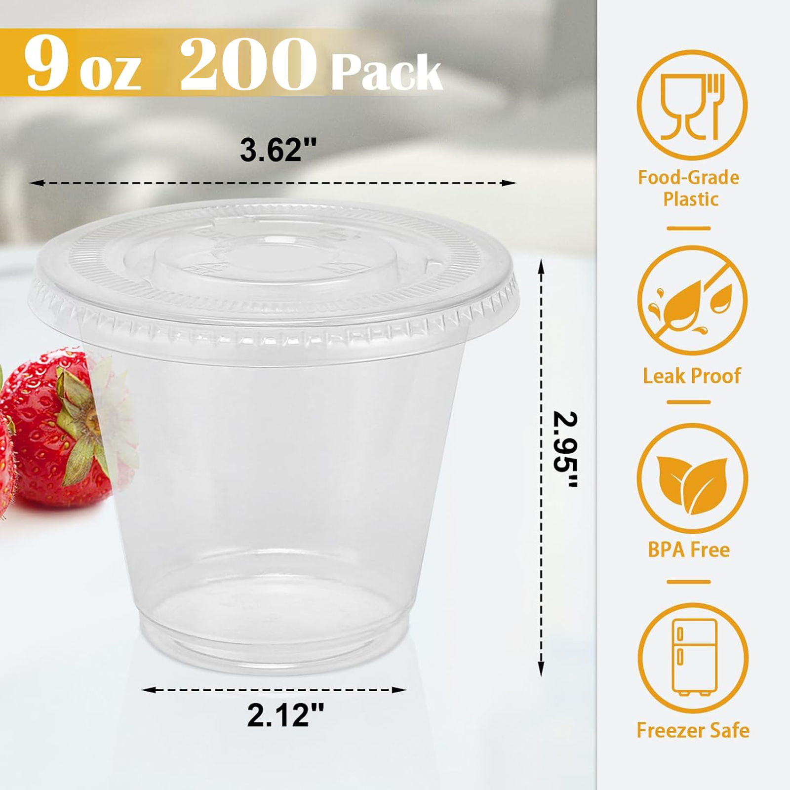 Lamosi Clear Plastic Cups with Lids, 200-Pack photo 4