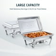 thumbnail image 5 of Wilprep 6Pack 9L/9.5Q Chafer Chafing Dish Buffet Sets Stainless Steel Serving Dish Catering Pans Food Warmer, 5 of 13