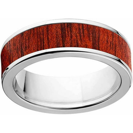 Men's Blood Wood Exotic Wood Ring Crafted in Durable Stainless Steel