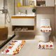 thumbnail image 4 of Juego de cortina de ducha de otoño con tapa de inodoro y alfombras antideslizantes, 4 piezas de cortinas de ducha de bosque de calabazas en follaje otoñal para baño, decoración de baño de otoño, 4 of 7