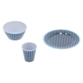 thumbnail image 3 of Juego de vajilla de 12 piezas con rejilla azul oscuro de melamina, taza, tazón y plato para el hogar, restaurante y cocina., 3 of 14