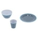 thumbnail image 3 of Juego de vajilla de 12 piezas con rejilla azul oscuro de melamina, taza, tazón y plato para el hogar, restaurante y cocina., 3 of 14