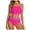 Pink, variant on Girls Swimsuit 2 Piece Bikini Sets Sporty Cross-Back Bathing Suit Color Block Beach Pool Swimwear 9-16T (XL, Navy)