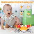 thumbnail image 4 of Ant Class Interactive Crawling Crab Baby Toy with Auto-Obstacle Avoidance, Music & Lights Walking Crab Toys for Babies, Yellow, 4 of 7