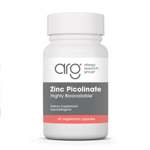 ARG Zinc Picolinate - Supports Healthy Immune System - Delivers 25 mg of Zinc - Highly Bioavailable Superior Absorption - Vegetarian & Hypoallergenic - 60 Servings - 60 Capsules