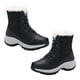 thumbnail image 3 of BRIGHTFUFU Botas de nieve cálidas con forro de piel sintética para mujer, zapatos con cordones antideslizantes de invierno, botines, 3 of 7