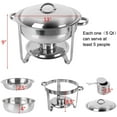 thumbnail image 4 of ROVSUN 5 Qt 6 Pack Stainless Steel Silver Round Chafing Dish Buffet Set, 4 of 7