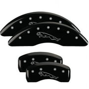 MGP 4 Caliper Covers Engraved Front & Rear Vtech Black finish silver ch Fits select: 1999-2004 ACURA 3.5RL