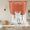 Burnt Orange, variant on Azure Blue Botanical Tie Up Curtains for Windows, Adjustable Balloon Window Shades, Vintage Florals Geometric Minimalist Kitchen Window Treatments Farmhouse Short Curtains with Rod Pocket 42"x45"