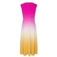 thumbnail image 5 of IROINNID Clearance Formal Dress for Women Wedding Guest Evening Night Party Dress Elegant Spring/Summer Printed V-neck Sleeveless Long Dress,Pink, 5 of 5