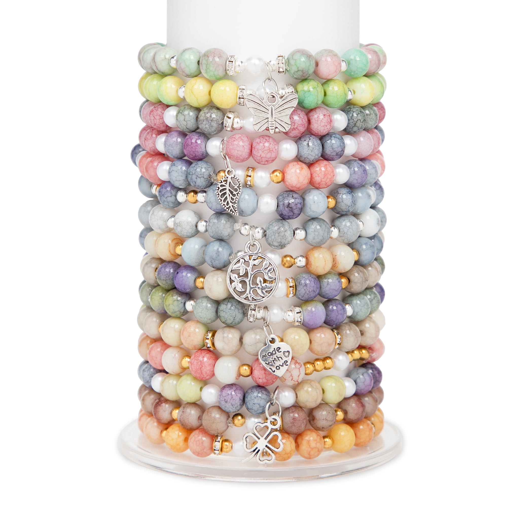CousinDIY 538-Piece Charm Bracelet Making Kit with Marble Beads and Charms