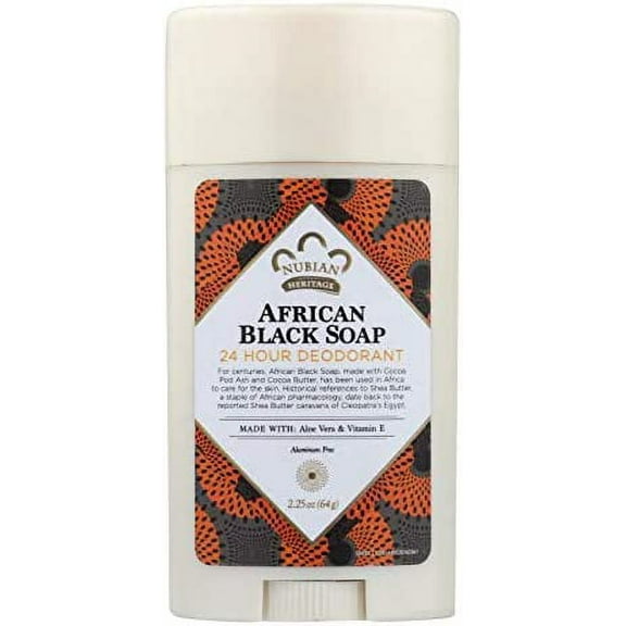 Nubian Heritage Deodorant - All Natural - 24 Hour - African Black Soap - 2.25 oz - 1 each (Pack of 2)