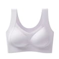 thumbnail image 2 of Pullover Wireless Bras for Women, Full Coverage Scoop Neck Underwear, Wide Shoulder Straps Design, Breathable Comfort Bralette | VerBelle,Purple 2XL, 2 of 6