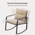 thumbnail image 3 of Patio Furniture Set for 2, Lofka Rocking Outdoor Bistro Set with 2 Sponge Rocking Chairs and Coffee Table for Garden, Lawn, Corridor, Beige, 3 of 9