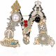 thumbnail image 1 of Broche inicial Alfileres A-z 26 Broches de letras para mujeres y niñas Broche de alfabeto esmaltado colorido Letra M, 1 of 5