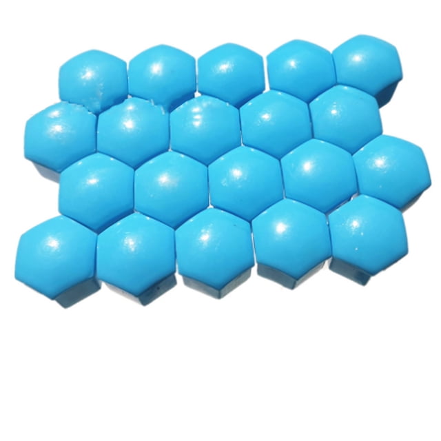 20 piezas cubierta protectora de tuerca de cubo de rueda de coche decoración a prueba de polvo a presión en plástico ABS azul 19mm/0,75 pulgadas