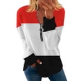 thumbnail image 1 of Gibobby Playera De Algodón Camiseta de manga larga con cremallera para mujer fina de primavera y verano（Multicolor, XL), 1 of 3