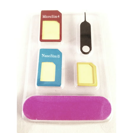 5-in-1 Metal SIM Card Adapter Converter Set, Nano to Micro or