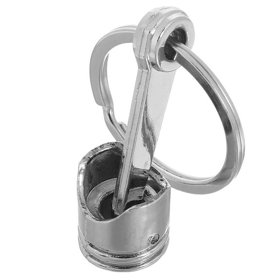 Topbathy 1Set Engine Piston Keychain Car Key Pendant Silver Fashionable Decoration for Men Women