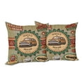 thumbnail image 6 of Ambesonne Retro Throw Pillow Cover 2 Pack, Old Sixties Car Pop Art, 24", Green Red Cream, 6 of 6