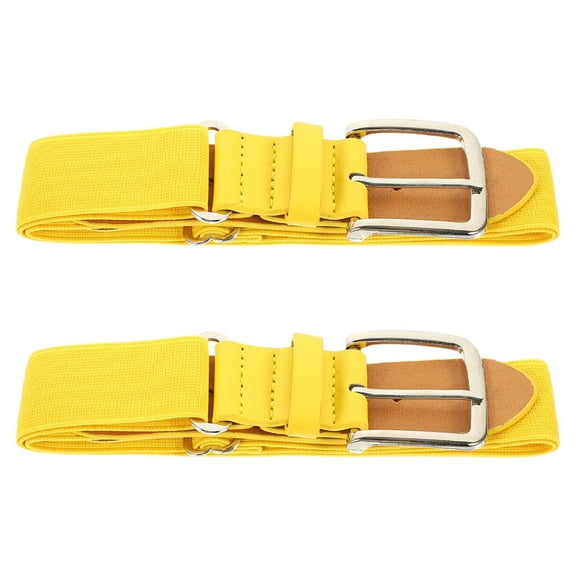 Worgeous 2 Pcs Topper Elastic Baseball Belt Child Toddler 110.00X3.50X0.20CM Yellow