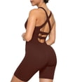 thumbnail image 5 of Taqqpue Women' s Maternity Bodysuit Sleeveless Shorts Jumpsuit Square Neck Tank Top for Pregnancy Workout Romper Pregnancy Yoga Ribbed One Piece Seamless Tank Top Jumpsuit S-XL, 5 of 6