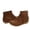 Brown, variant on Women Classic Fringe Studded Boots Suede Tassel Cowboys Round Toe Flat Booties Retro Low Heel Fashion Casual Western Outdoor Short Boots