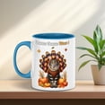 thumbnail image 5 of Happy Thanksgiving Maine Coon Turkey Costume Pumpkins Autumn Leaves 11oz Accent Two-tone Mug Cat Lover Kitten Owner Gifts Coffee Tea Cup - 130144, 5 of 5