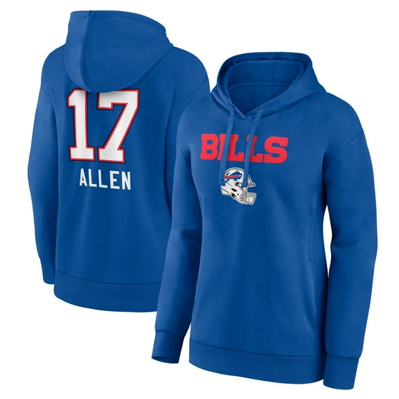 Women's Josh Allen Buffalo Bills Royal Team Wordmark Pullover Hoodie