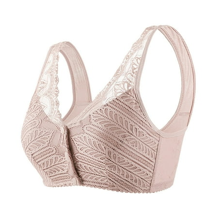 Ukumplol Sports Bras for Women Non Ring Tank Top Bra Lace Sports Underwear Plus Size Women s Gathered Bra Push Up Bras for Women Bralettes for Women Sleep Bras for Women Beige 44