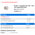 thumbnail image 2 of Oil Filter - Compatible with 1960 - 1965, 1967 Dodge W200 Series 1961 1962 1963 1964, 2 of 2
