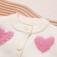 thumbnail image 6 of CSCHome Toddler Cardigan Cotton Long Jacquard Sweater Knit Toddler Sweater for Girls Crewneck Chunky Crochet Sweater Winter 1-6T, 6 of 8